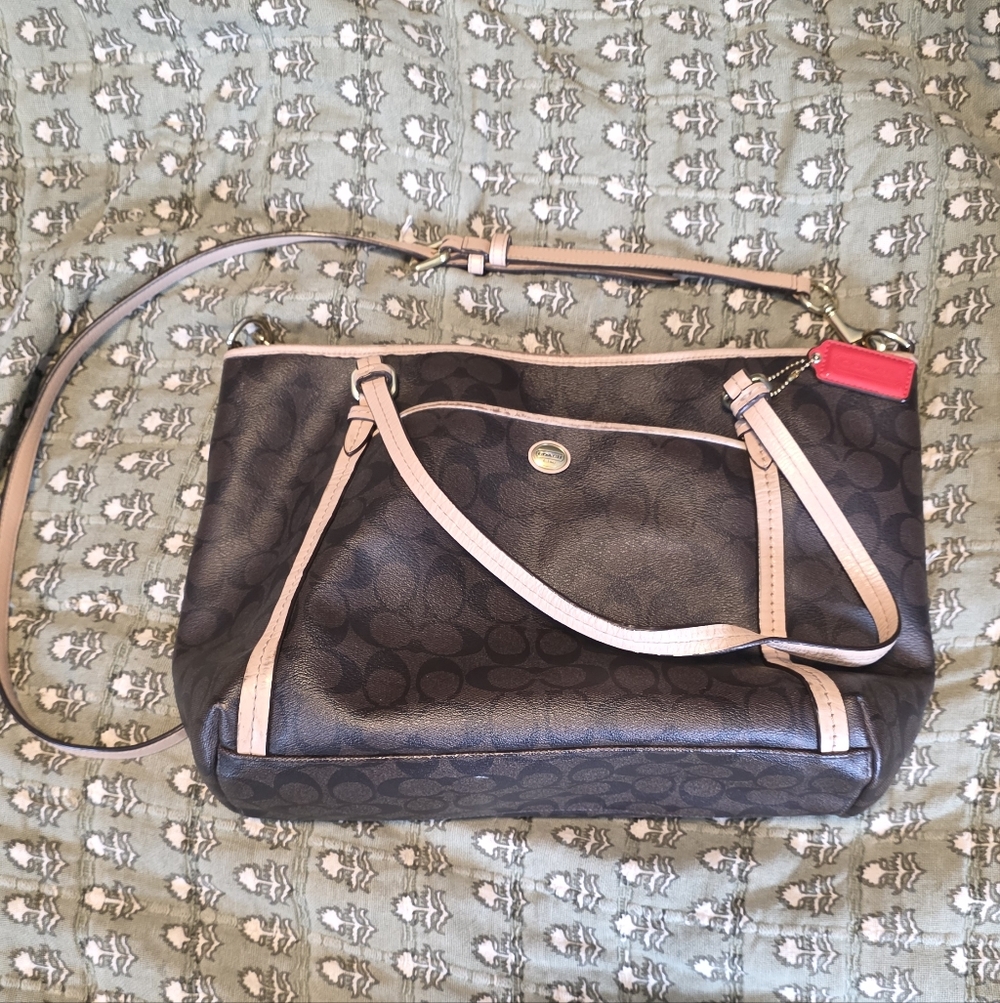 Coach Brown and Tan Crossbody And Shoulder Bag